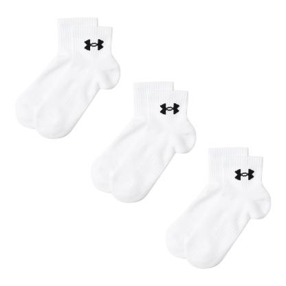 【UNDER ARMOURウェア】 アンダーアーマーウェア U UA TC 3pk Qtr ソックス 1386372 001BLK/BLK/WHT 101WHT/WHT/BLK