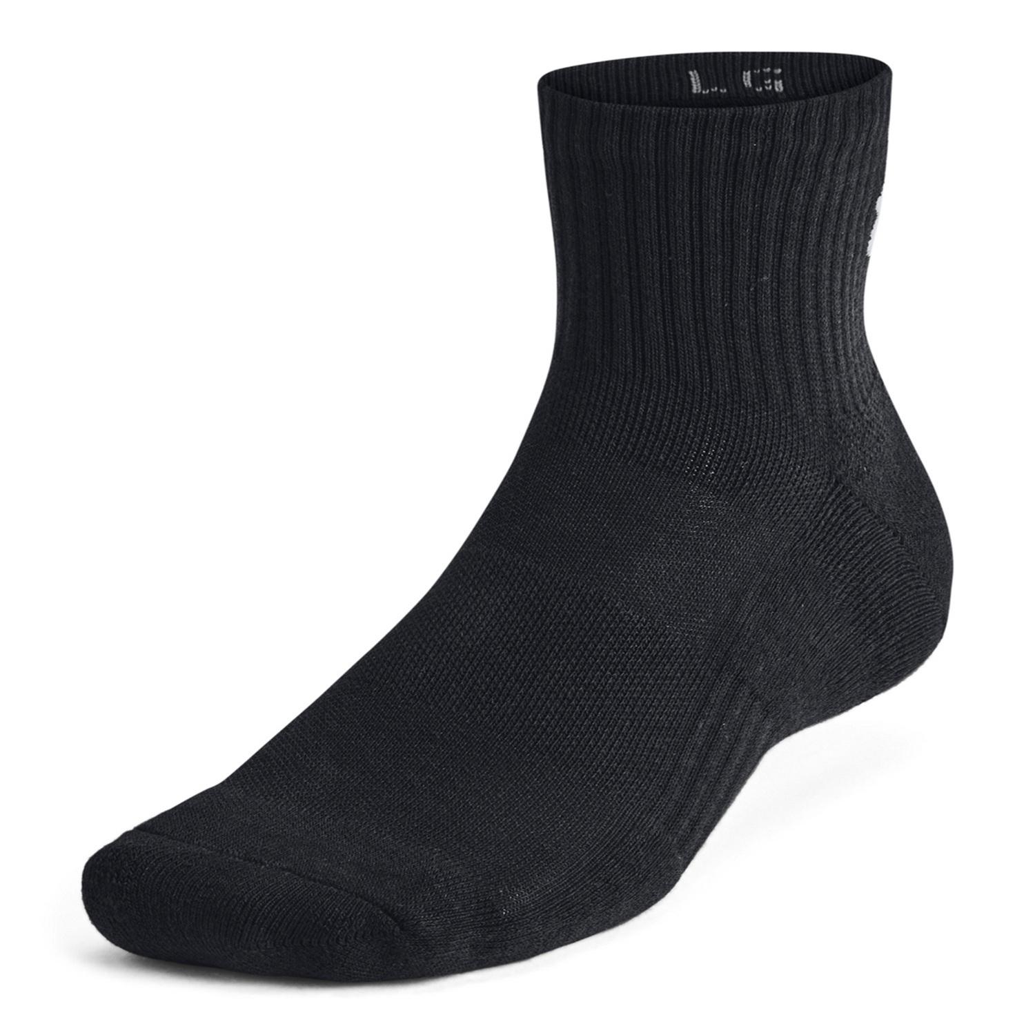 【UNDER ARMOURウェア】 アンダーアーマーウェア U UA TC 3pk Qtr ソックス 1386372 001BLK/BLK/WHT 001BLK/BLK/WHT