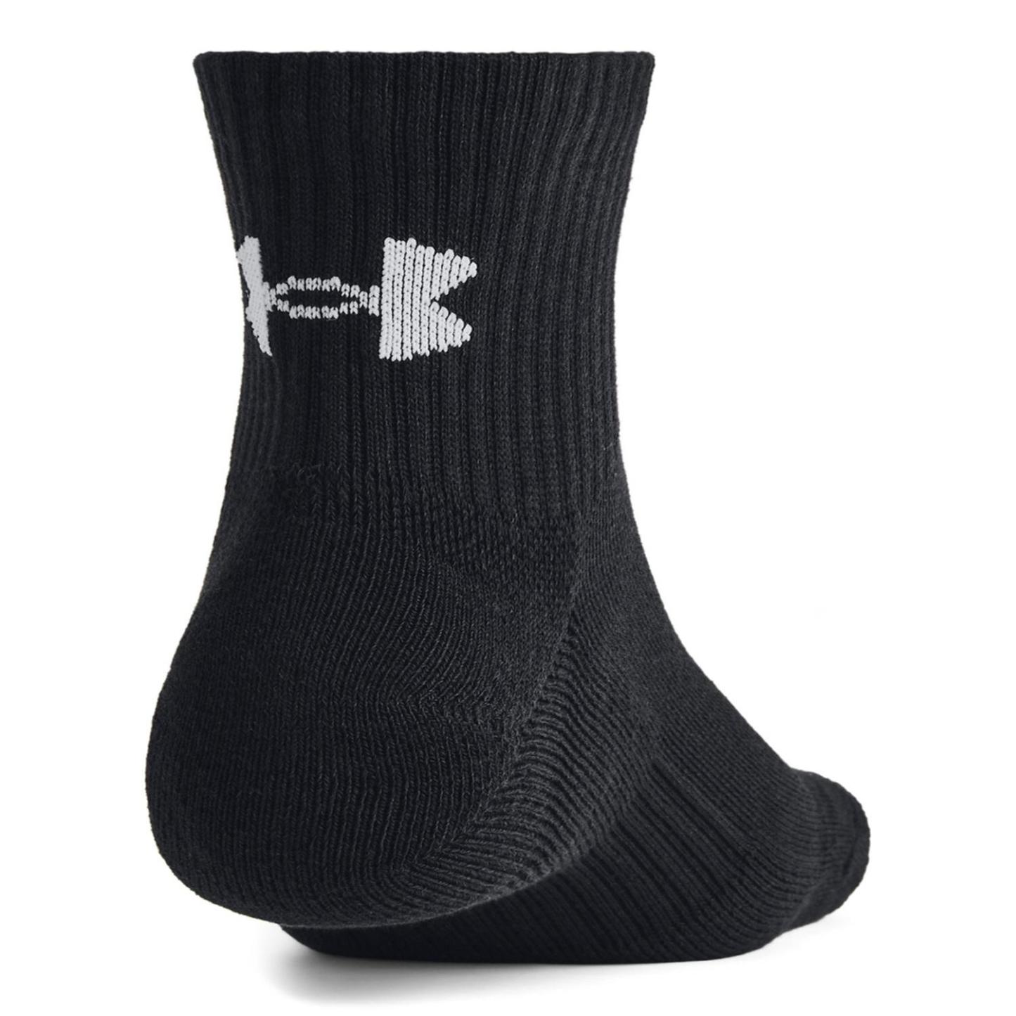 【UNDER ARMOURウェア】 アンダーアーマーウェア U UA TC 3pk Qtr ソックス 1386372 001BLK/BLK/WHT 001BLK/BLK/WHT