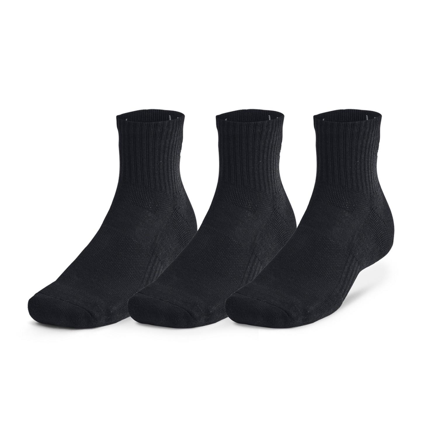 【UNDER ARMOURウェア】 アンダーアーマーウェア U UA TC 3pk Qtr ソックス 1386372 001BLK/BLK/WHT 001BLK/BLK/WHT