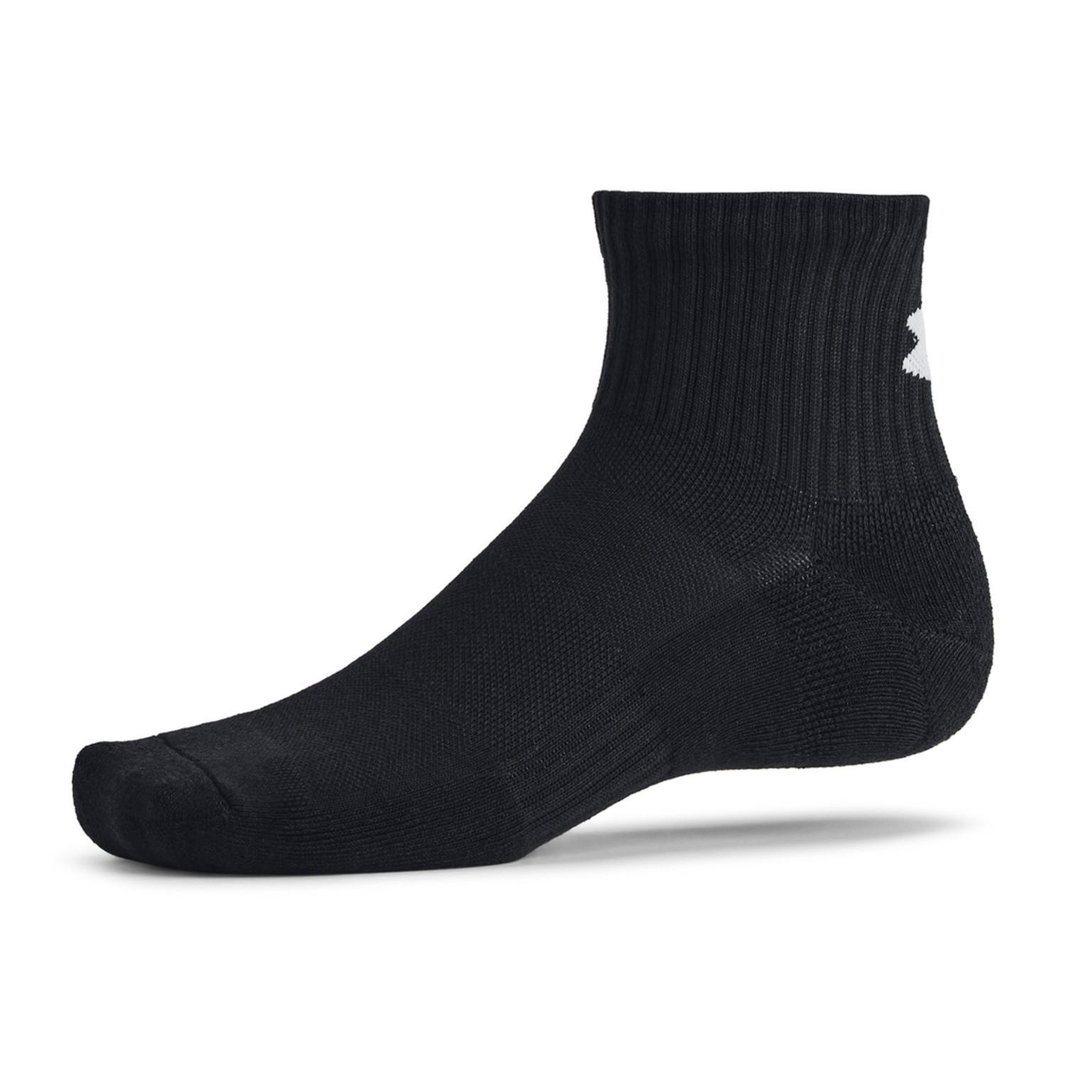 【UNDER ARMOURウェア】 アンダーアーマーウェア U UA TC 3pk Qtr ソックス 1386372 001BLK/BLK/WHT 001BLK/BLK/WHT