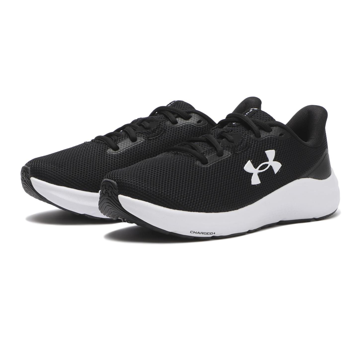 【UNDER ARMOUR】 アンダーアーマー W UA Charged Pursuit 4 チャージドパスート4 3028261 ABC-MART限定 001BLK/BLK/WHT 001BLK/BLK/WHT