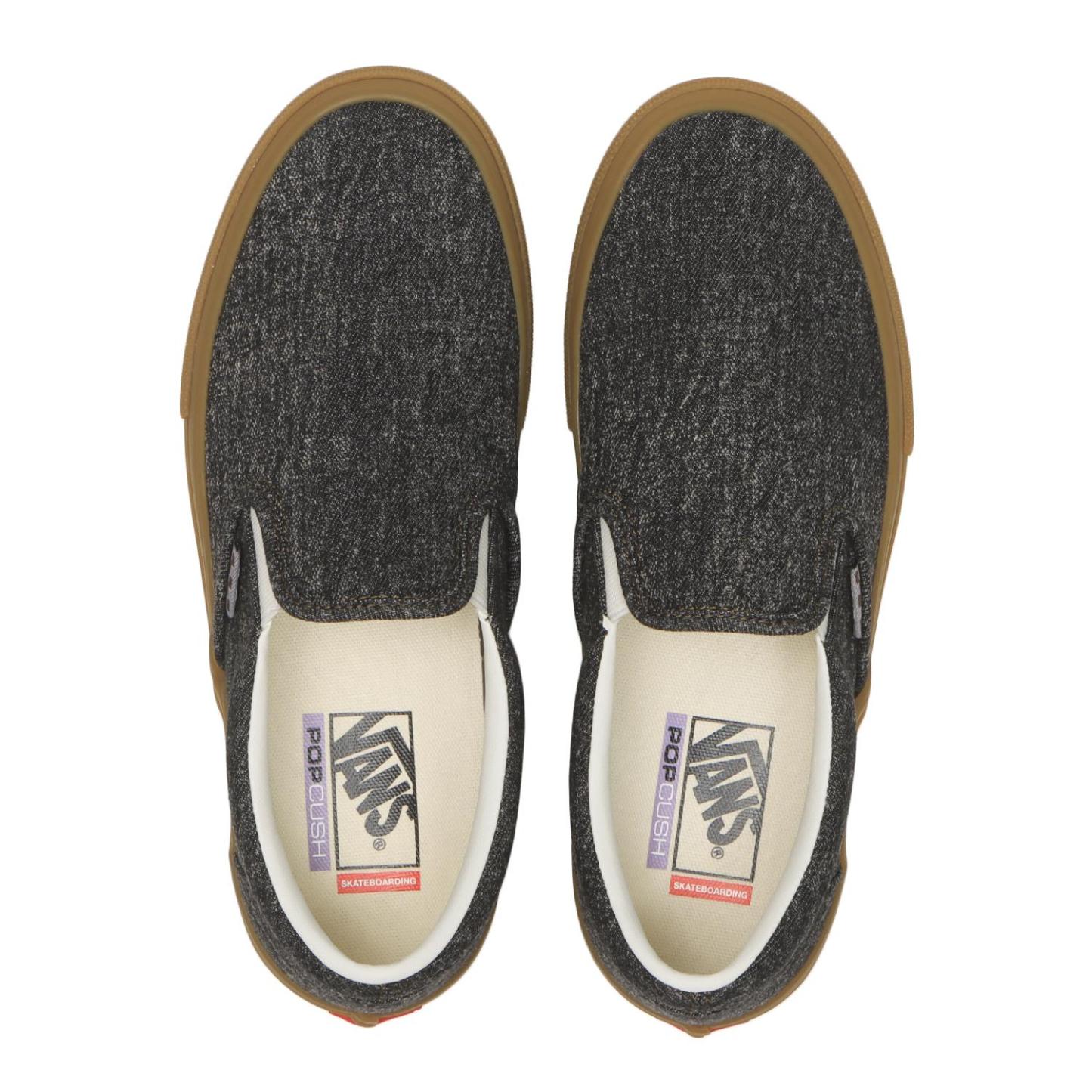 【VANS】 ヴァンズ SKATE SLIP-ON スケートスリッポン VN0A5FCAQ47 BLACK DENIM BLACK DENIM