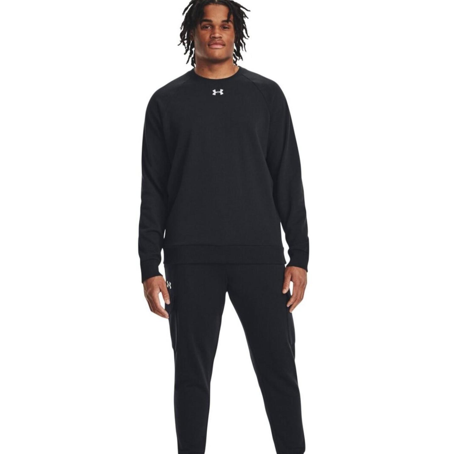 【UNDER ARMOUR】 アンダーアーマー M Rival Fleece Crew スウェット 1379755 001BLK/WHT 001BLK/WHT