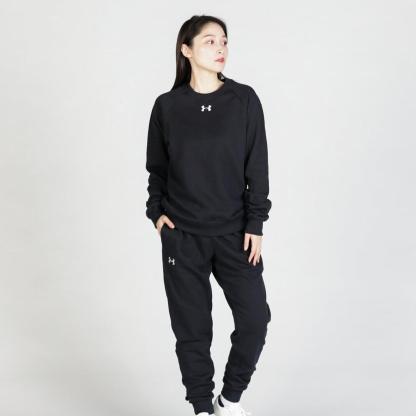 【UNDER ARMOUR】 アンダーアーマー M Rival Fleece Crew スウェット 1379755 001BLK/WHT 001BLK/WHT