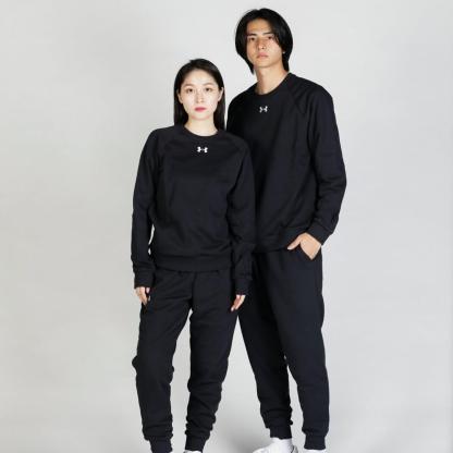【UNDER ARMOUR】 アンダーアーマー M Rival Fleece Crew スウェット 1379755 001BLK/WHT 001BLK/WHT