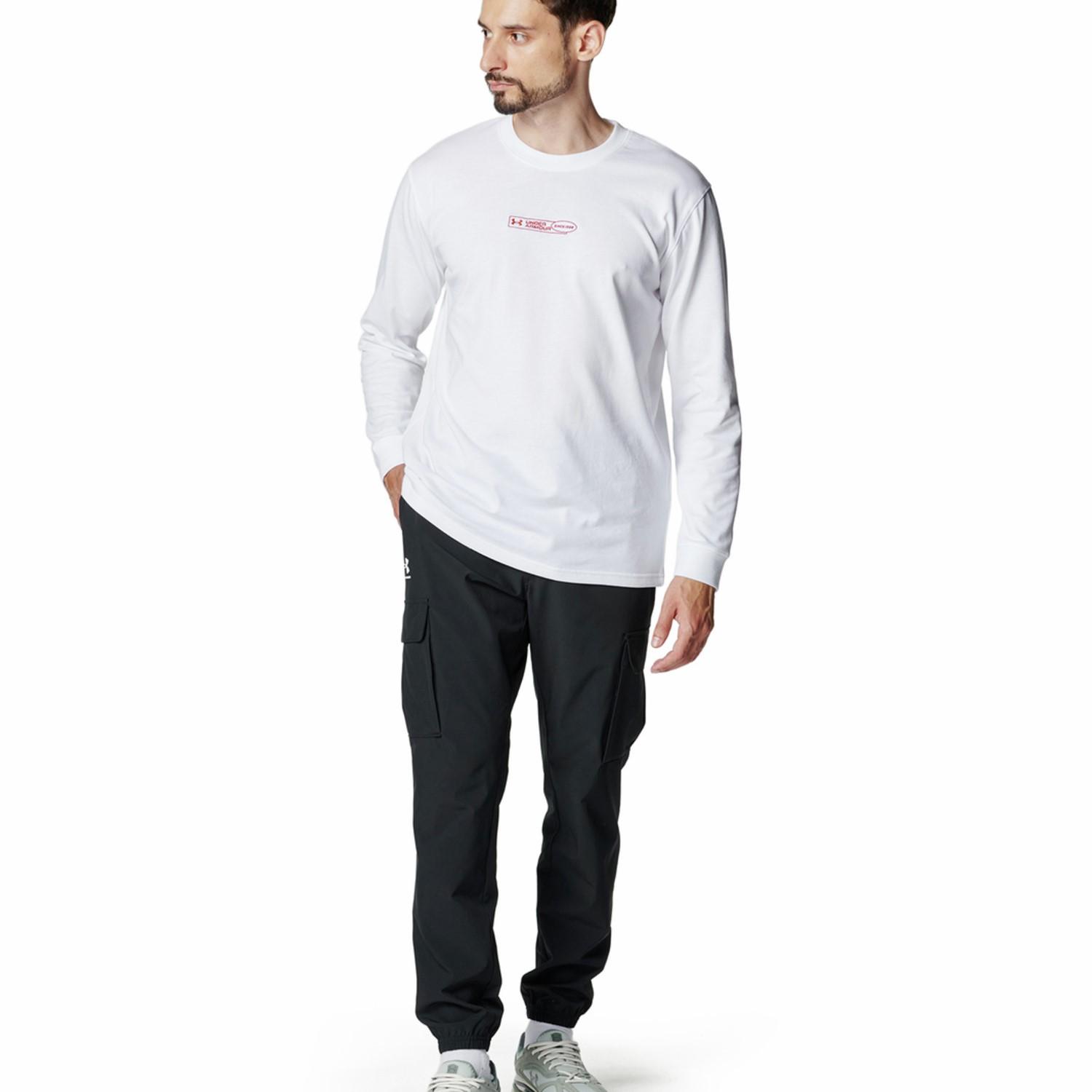 【UNDER ARMOUR】 アンダーアーマー M HW LOGO GRAPHIC LS T ロングスリーブ 6007833 001BLK 100WHT