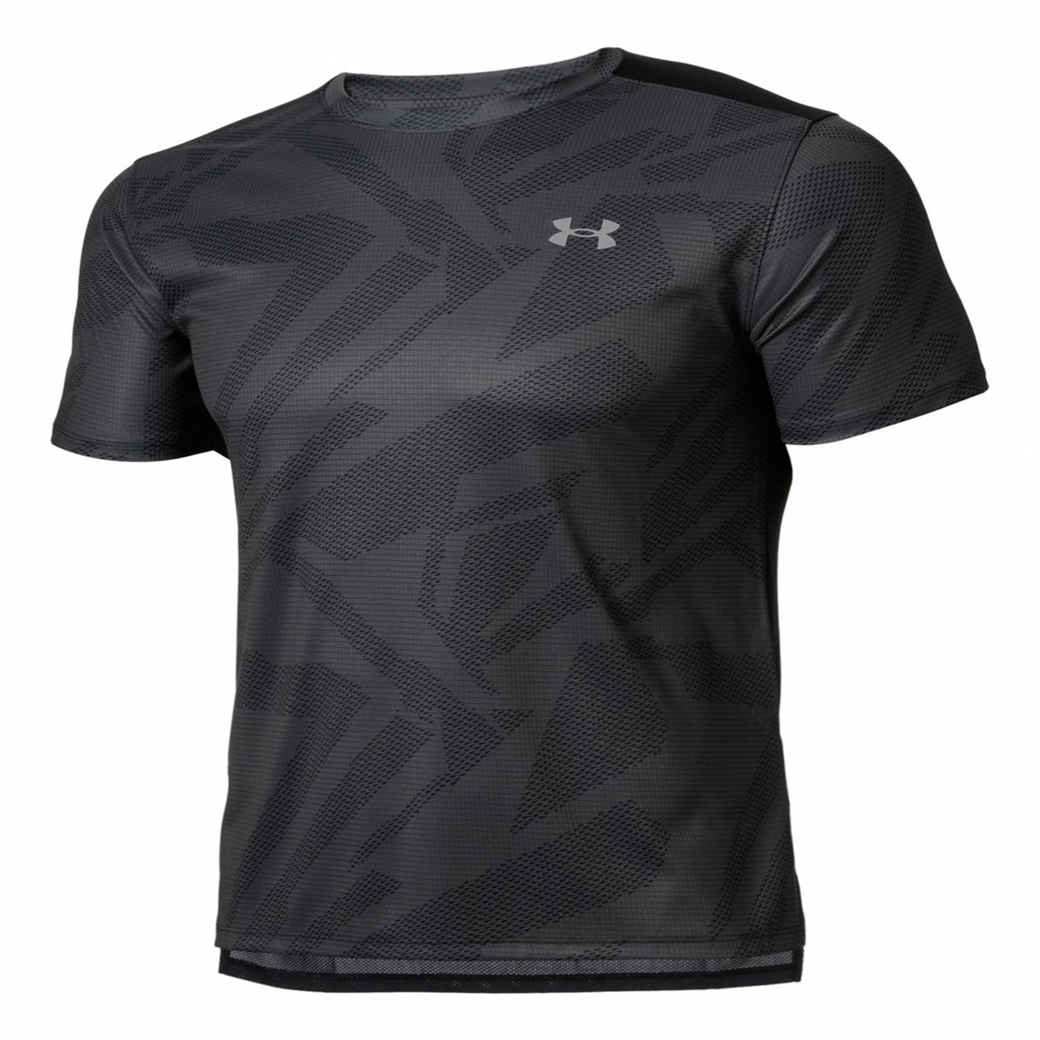 【UNDER ARMOURウェア】 アンダーアーマーウェア M UA SPEED STRIDE PRINTED SS T ショートスリーブ 6012737 001BLK 001BLK