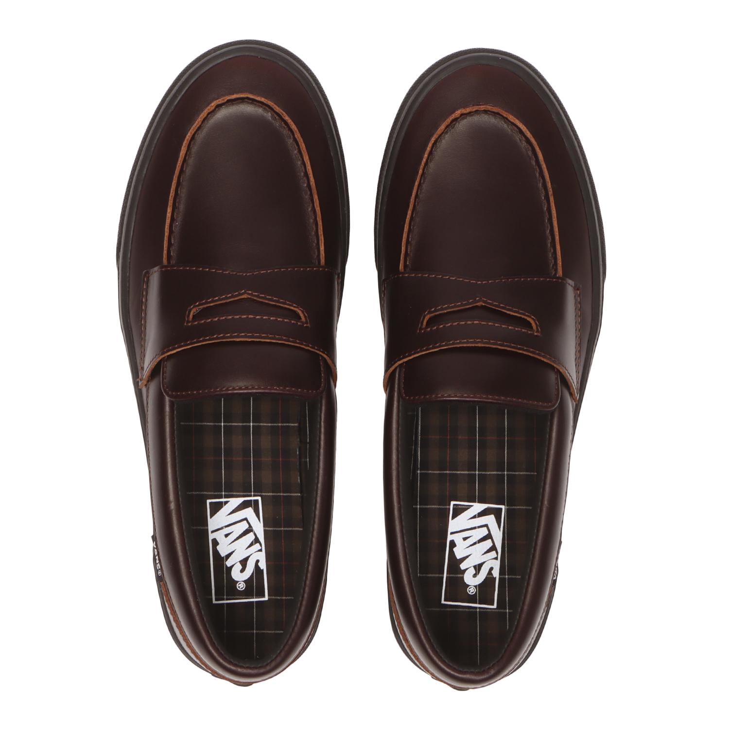 【VANS】 ヴァンズ LOAFER ローファー V296 LEA BLACK BROWN