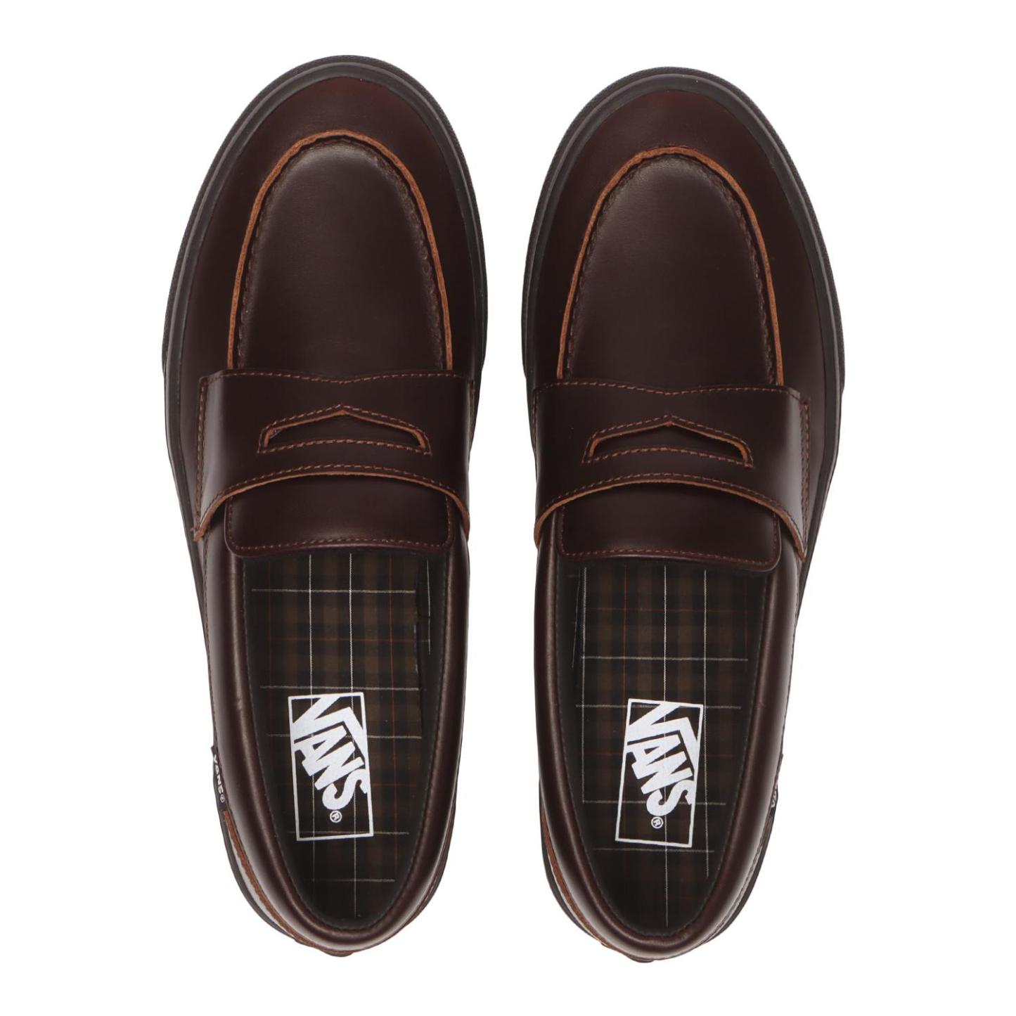 【VANS】 ヴァンズ LOAFER ローファー V296 LEA BLACK BROWN