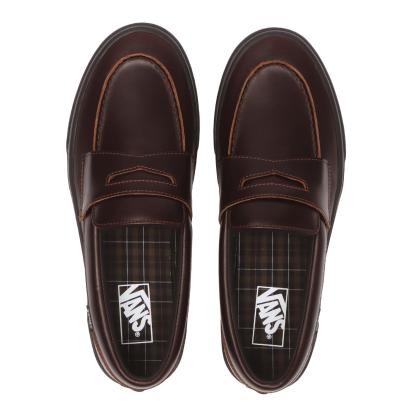 【VANS】 ヴァンズ LOAFER ローファー V296 LEA BLACK BROWN
