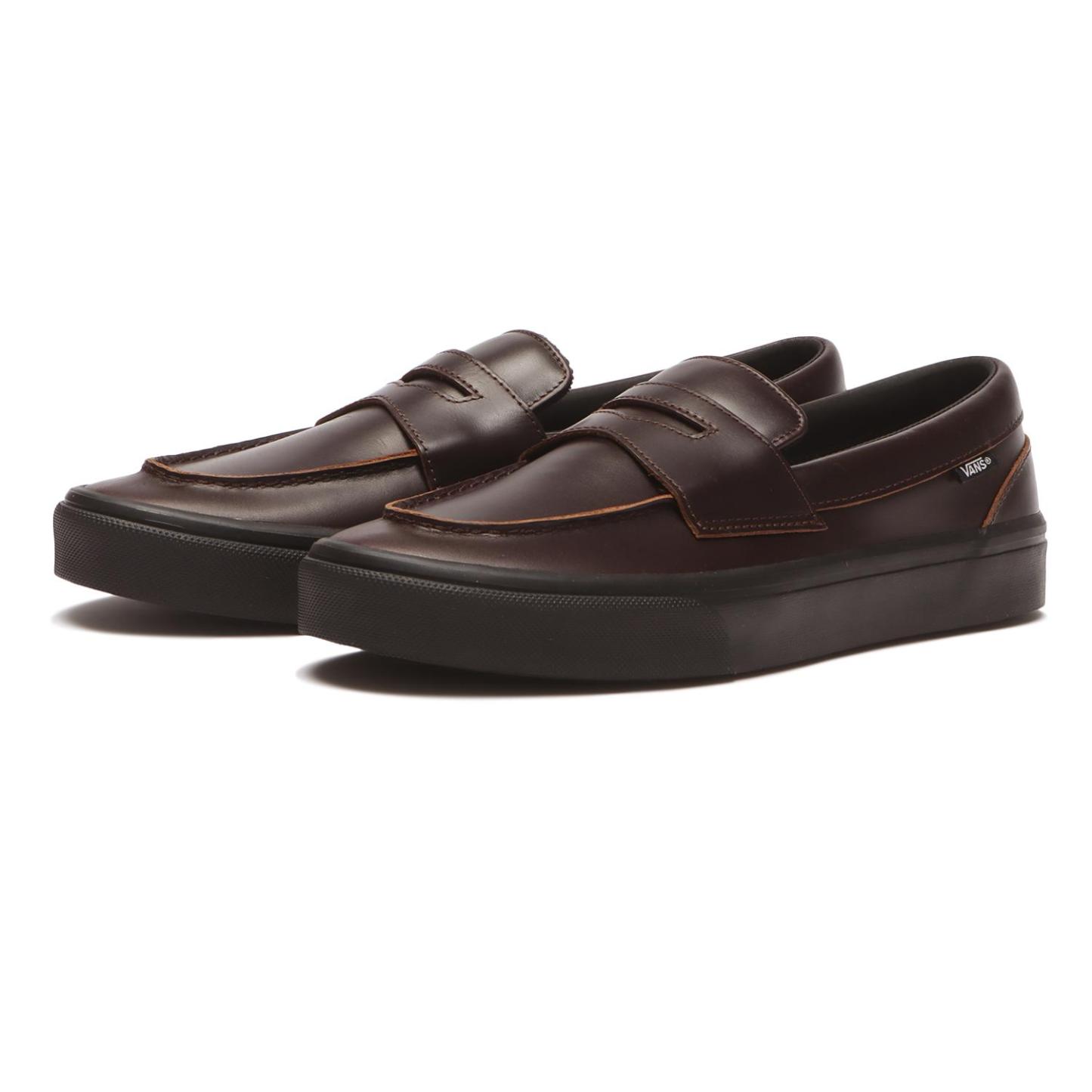【VANS】 ヴァンズ LOAFER ローファー V296 LEA BLACK BROWN