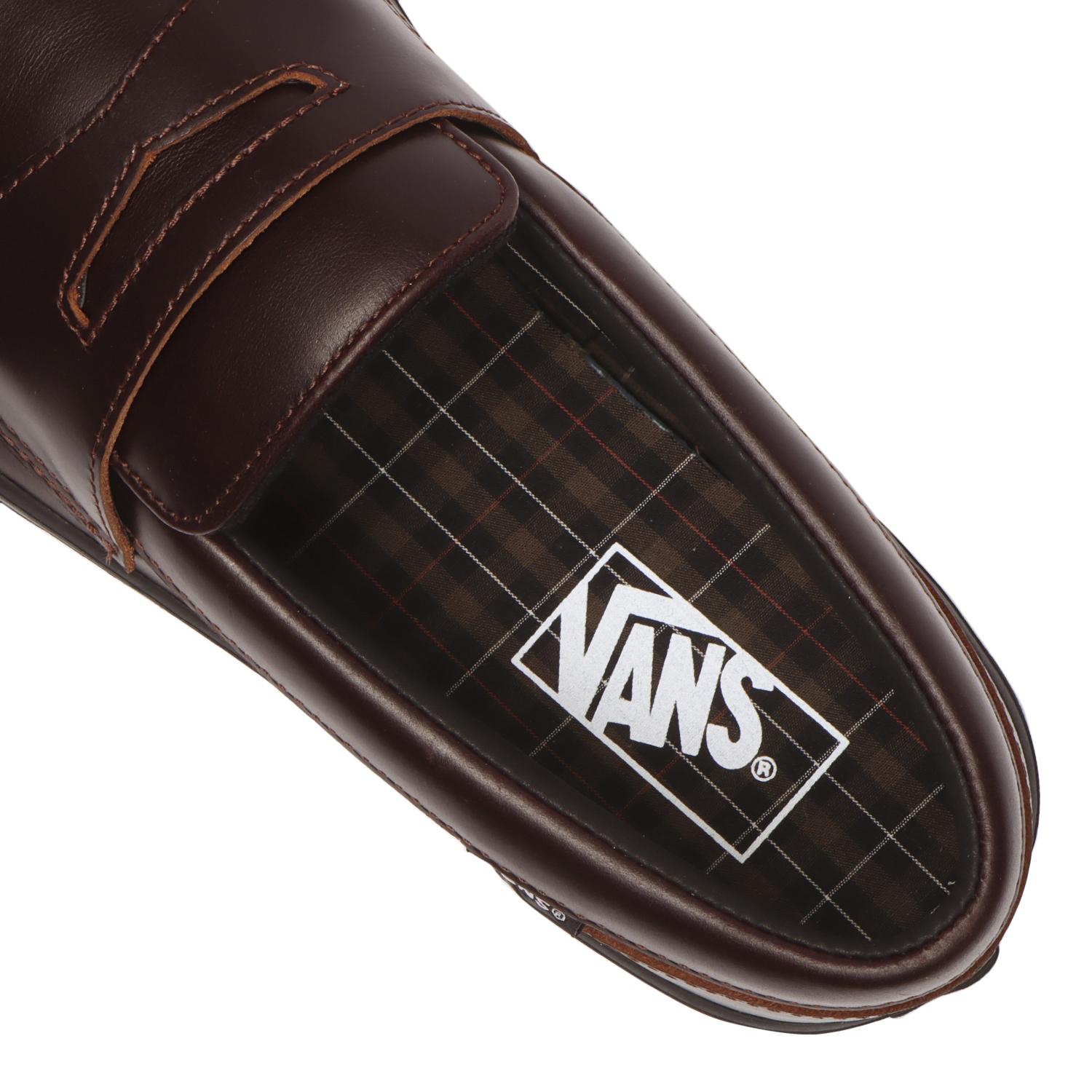 【VANS】 ヴァンズ LOAFER ローファー V296 LEA BLACK BROWN
