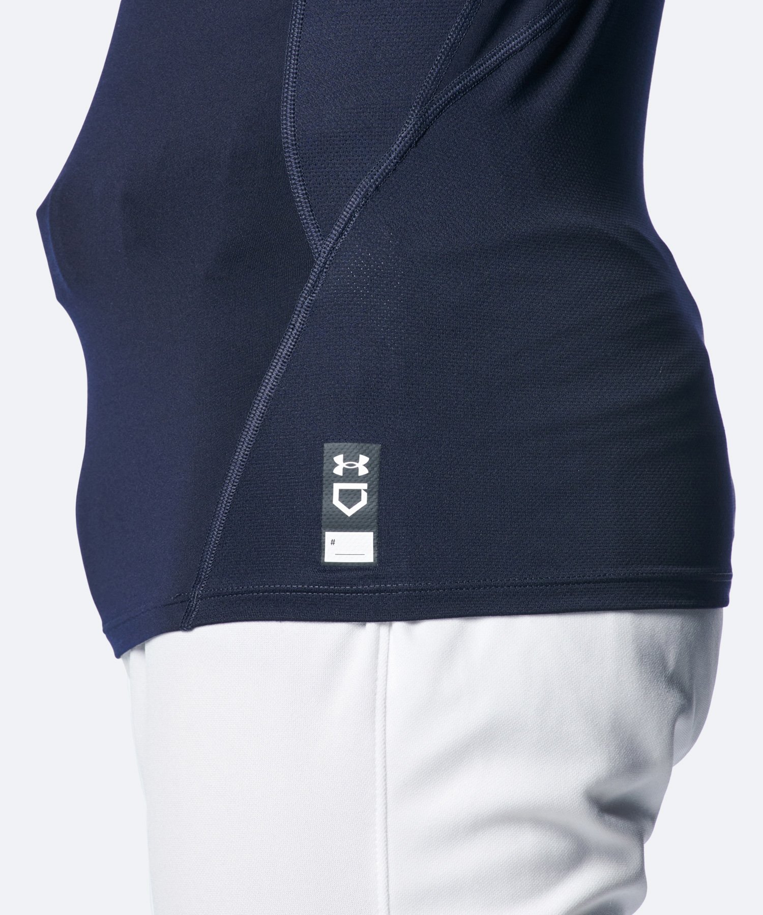 UAコールドギアアーマー コンプレッション ロングスリーブ モックネック シャツ（ベースボール/MEN） Midnight Navy(410)