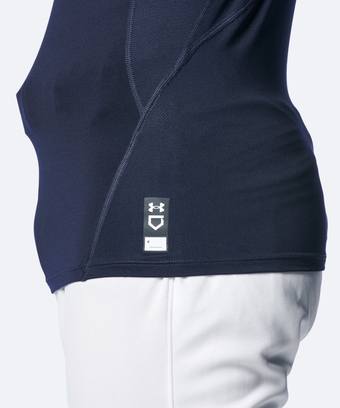 UAコールドギアアーマー コンプレッション ロングスリーブ モックネック シャツ（ベースボール/MEN） Midnight Navy(410)