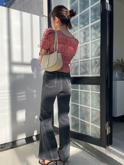 Sustainableストレッチフレアデニムパンツ