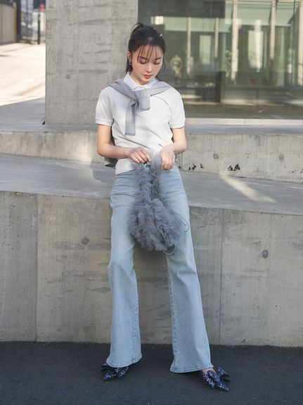 Sustainableストレッチフレアデニムパンツ