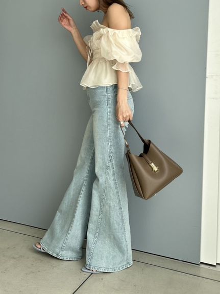 Sustainableストレッチフレアデニムパンツ