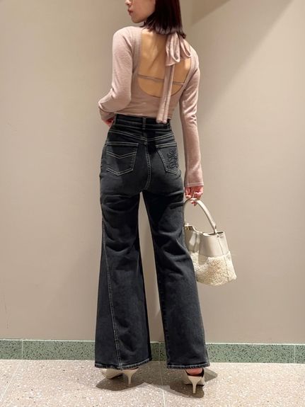 Sustainableストレッチフレアデニムパンツ