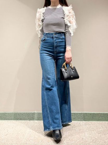 Sustainableストレッチフレアデニムパンツ