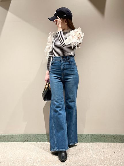 Sustainableストレッチフレアデニムパンツ