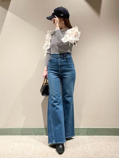 Sustainableストレッチフレアデニムパンツ