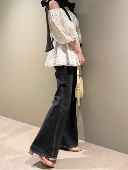 Sustainableストレッチフレアデニムパンツ