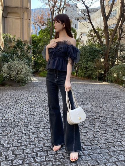Sustainableストレッチフレアデニムパンツ