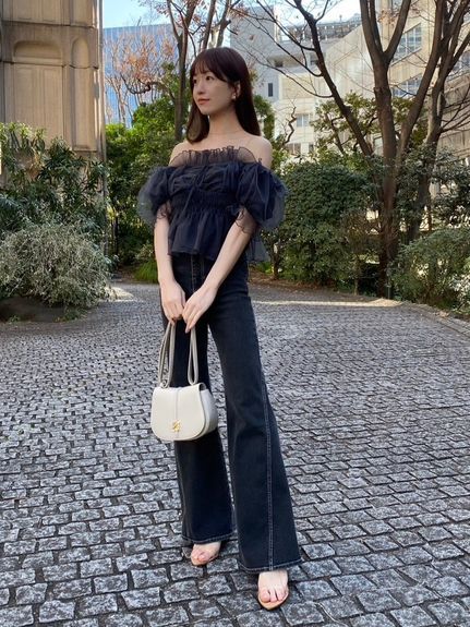 Sustainableストレッチフレアデニムパンツ