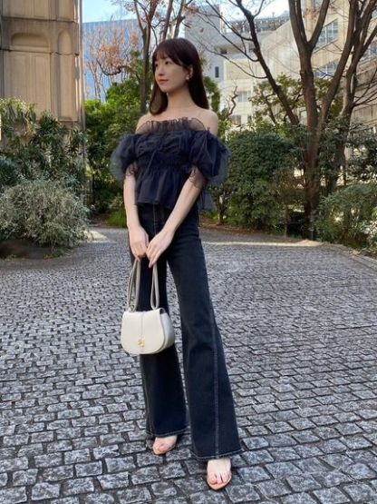 Sustainableストレッチフレアデニムパンツ