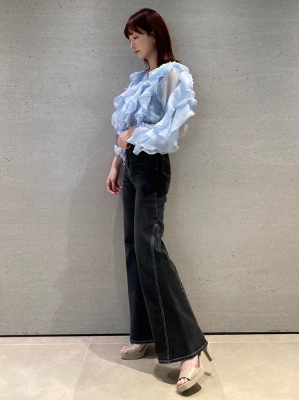 Sustainableストレッチフレアデニムパンツ