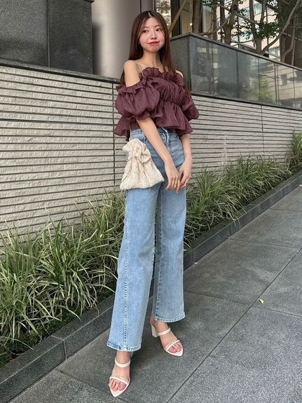 Sustainableストレッチフレアデニムパンツ