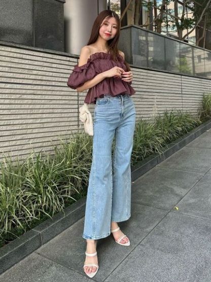 Sustainableストレッチフレアデニムパンツ