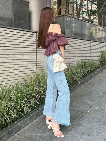 Sustainableストレッチフレアデニムパンツ