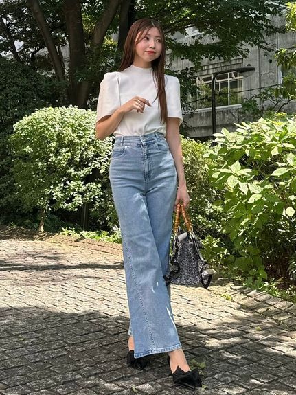 Sustainableストレッチフレアデニムパンツ