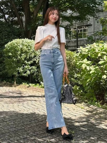 Sustainableストレッチフレアデニムパンツ
