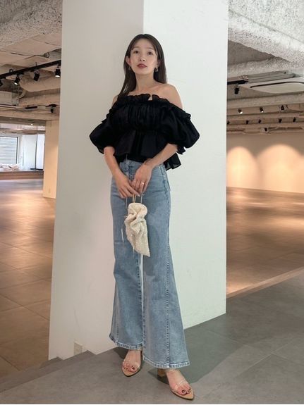 Sustainableストレッチフレアデニムパンツ