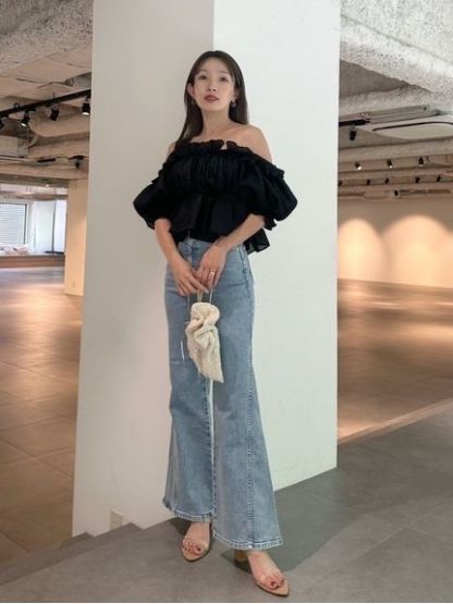 Sustainableストレッチフレアデニムパンツ