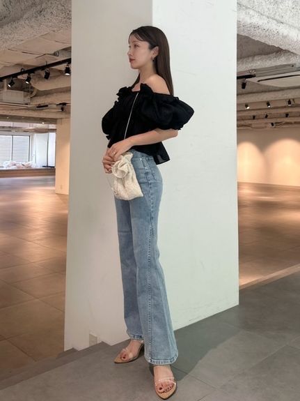 Sustainableストレッチフレアデニムパンツ