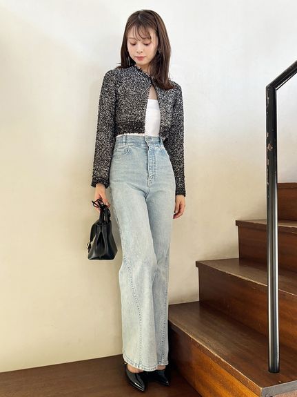 Sustainableストレッチフレアデニムパンツ