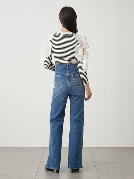 Sustainableストレッチフレアデニムパンツ