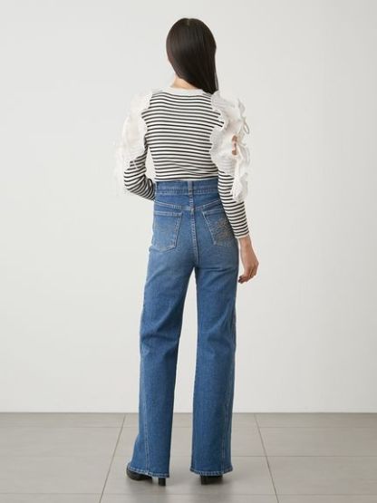 Sustainableストレッチフレアデニムパンツ