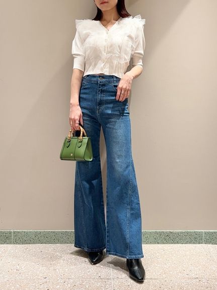 Sustainableストレッチフレアデニムパンツ