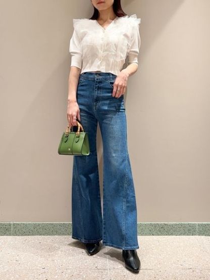 Sustainableストレッチフレアデニムパンツ