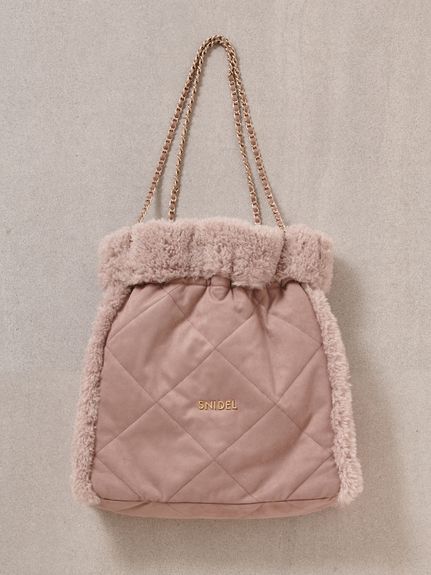 【WEB限定/ボアコレクション】キルティングチェーンバッグ