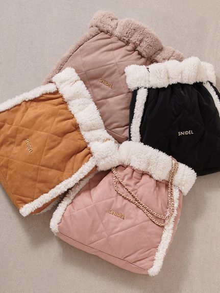 【WEB限定/ボアコレクション】キルティングチェーンバッグ