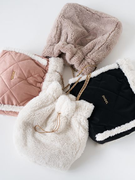 【WEB限定/ボアコレクション】キルティングチェーンバッグ