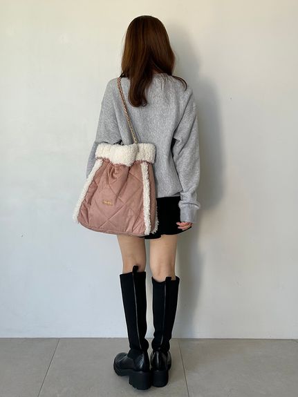 【WEB限定/ボアコレクション】キルティングチェーンバッグ