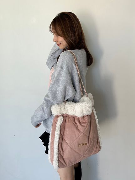 【WEB限定/ボアコレクション】キルティングチェーンバッグ