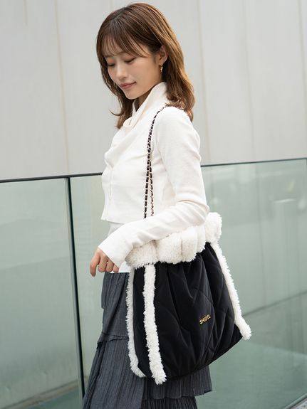 【WEB限定/ボアコレクション】キルティングチェーンバッグ